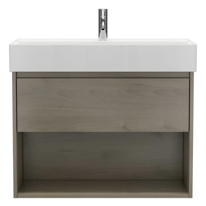 burgbad Devio Keramik-Waschtisch mit Unterschrank 80,5 cm, 1 Auszug