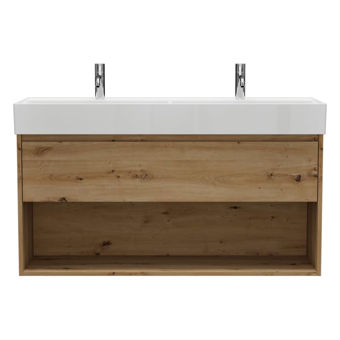 burgbad Devio Keramik-Waschtisch mit Unterschrank 120,5 cm, 1 Auszug