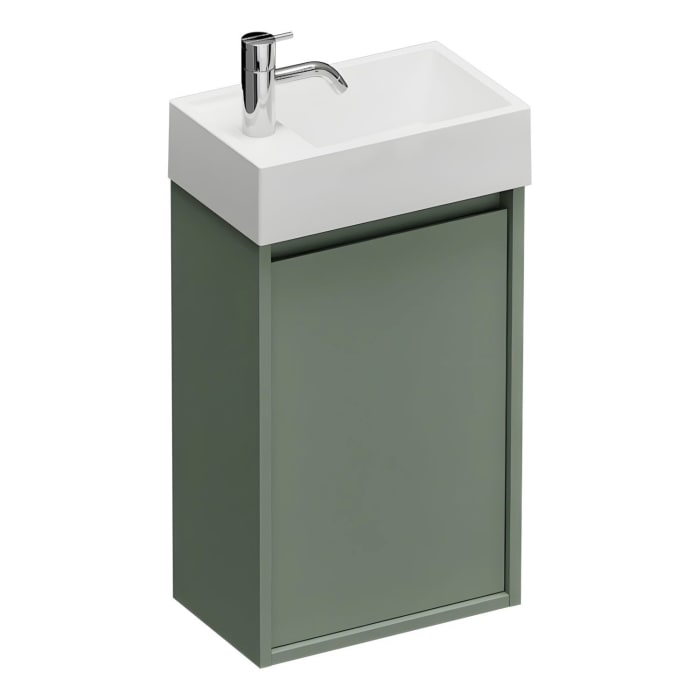 burgbad Devio Mineralguss-Waschtisch mit Unterschrank 37 cm, Türanschlag links