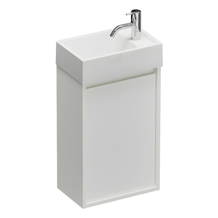 burgbad Devio Mineralguss-Waschtisch mit Unterschrank 37 cm, Türanschlag rechts