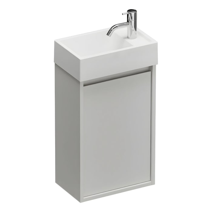 burgbad Devio Mineralguss-Waschtisch mit Unterschrank 37 cm, Türanschlag rechts