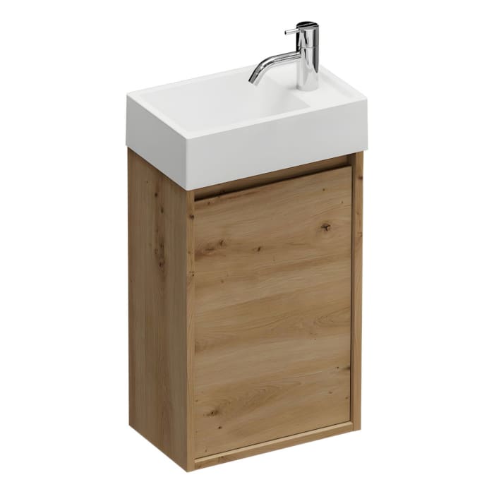 burgbad Devio Mineralguss-Waschtisch mit Unterschrank 37 cm, Türanschlag rechts