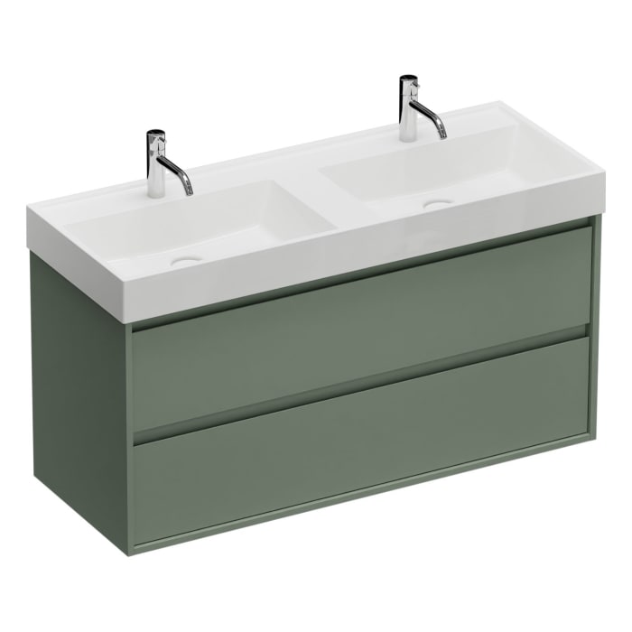 burgbad Devio Mineralguss-Waschtisch mit Unterschrank 120,5 cm, 2 Auszüge