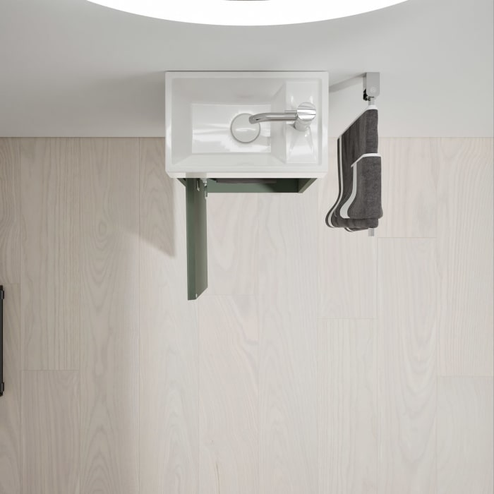 burgbad Devio Mineralguss-Waschtisch mit Unterschrank 37 cm, Türanschlag links