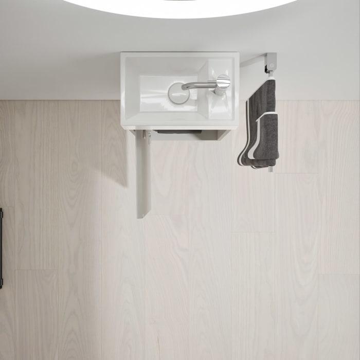 burgbad Devio Mineralguss-Waschtisch mit Unterschrank 37 cm, Türanschlag links