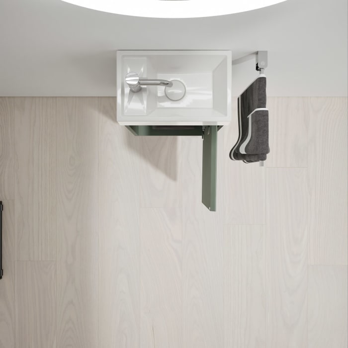burgbad Devio Mineralguss-Waschtisch mit Unterschrank 37 cm, Türanschlag rechts