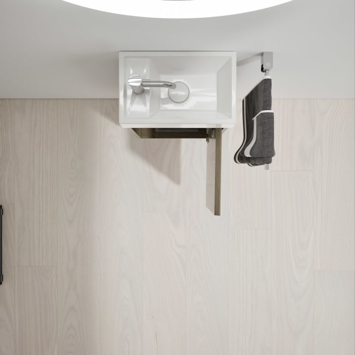 burgbad Devio Mineralguss-Waschtisch mit Unterschrank 37 cm, Türanschlag rechts