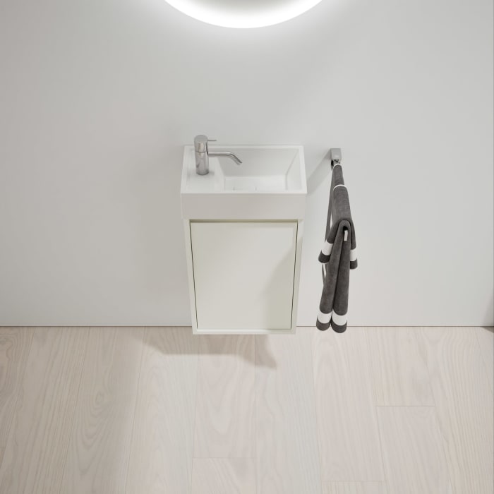 burgbad Devio Mineralguss-Waschtisch mit Unterschrank 37 cm, Türanschlag rechts