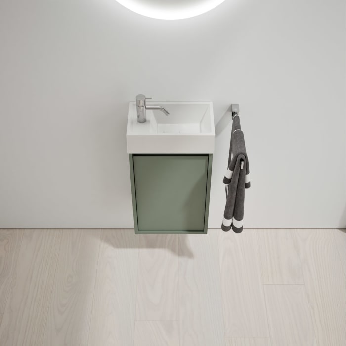 burgbad Devio Mineralguss-Waschtisch mit Unterschrank 37 cm, Türanschlag rechts