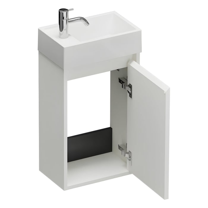 burgbad Devio Mineralguss-Waschtisch mit Unterschrank 37 cm, Türanschlag links