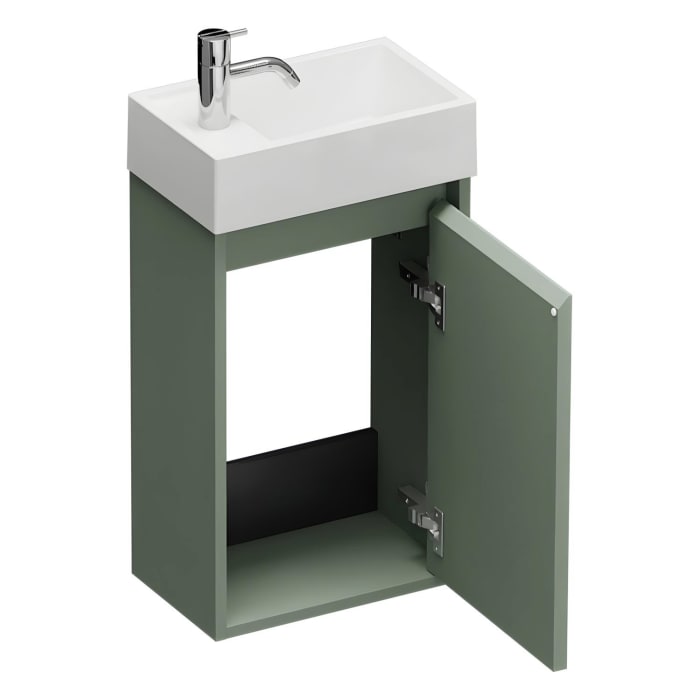 burgbad Devio Mineralguss-Waschtisch mit Unterschrank 37 cm, Türanschlag links