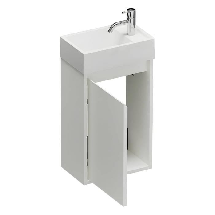 burgbad Devio Mineralguss-Waschtisch mit Unterschrank 37 cm, Türanschlag rechts