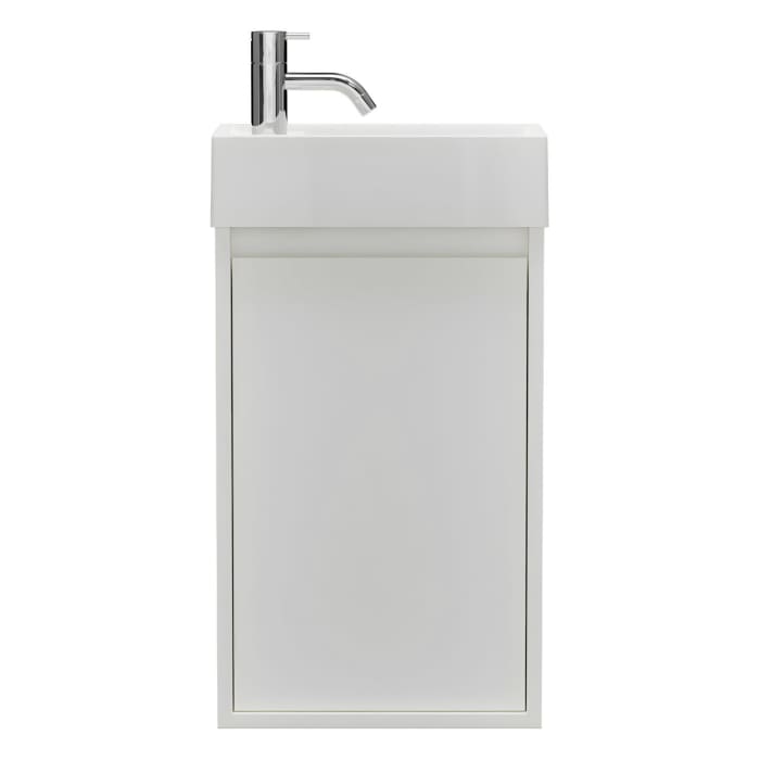 burgbad Devio Mineralguss-Waschtisch mit Unterschrank 37 cm, Türanschlag links
