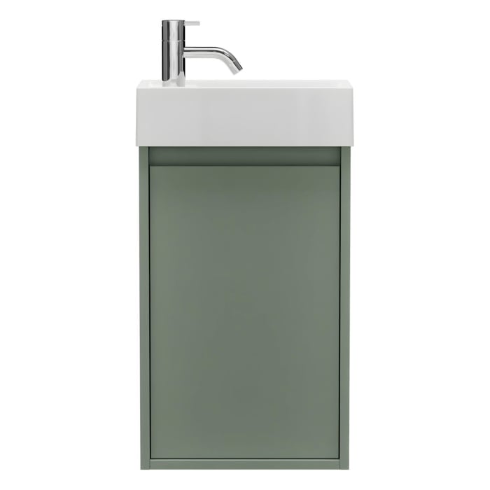 burgbad Devio Mineralguss-Waschtisch mit Unterschrank 37 cm, Türanschlag links