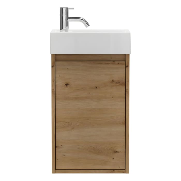 burgbad Devio Mineralguss-Waschtisch mit Unterschrank 37 cm, Türanschlag links