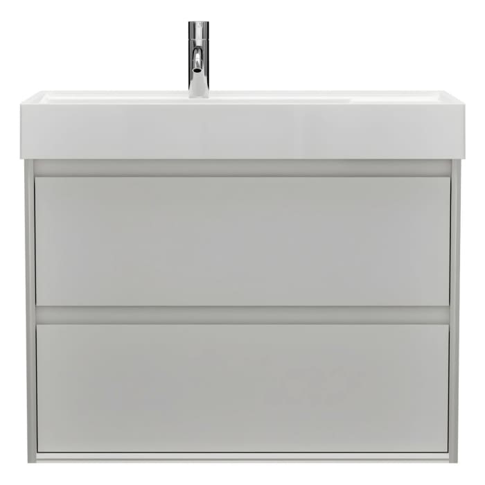 burgbad Devio Mineralguss-Waschtisch mit Unterschrank 80,5 cm, 2 Auszüge