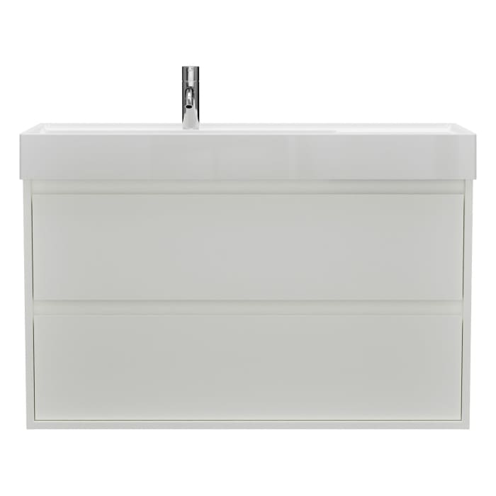 burgbad Devio Mineralguss-Waschtisch mit Unterschrank 100,5 cm, 2 Auszüge