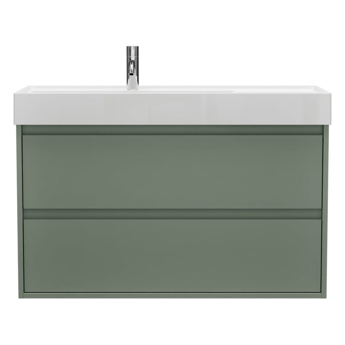 burgbad Devio Mineralguss-Waschtisch mit Unterschrank 100,5 cm, 2 Auszüge