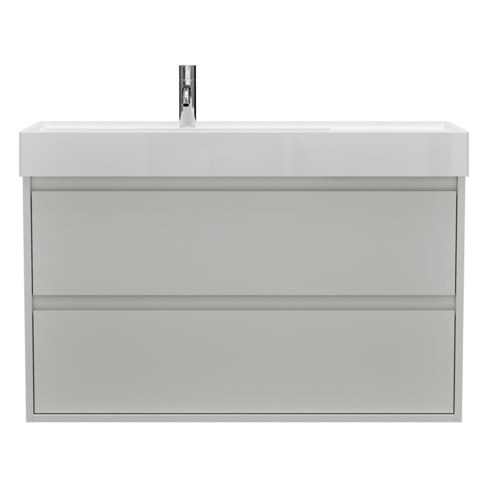 burgbad Devio Mineralguss-Waschtisch mit Unterschrank 100,5 cm, 2 Auszüge