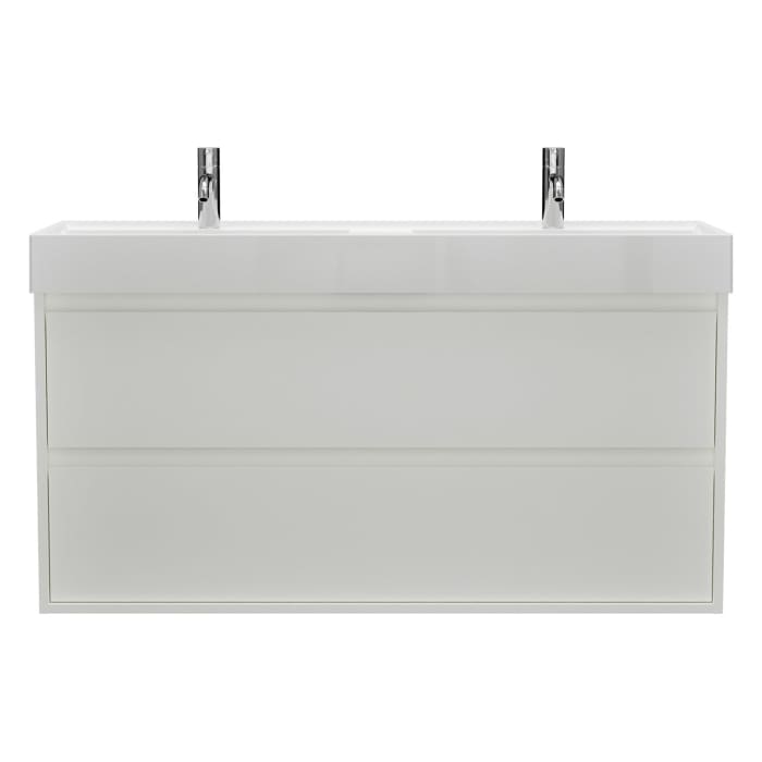 burgbad Devio Mineralguss-Waschtisch mit Unterschrank 120,5 cm, 2 Auszüge