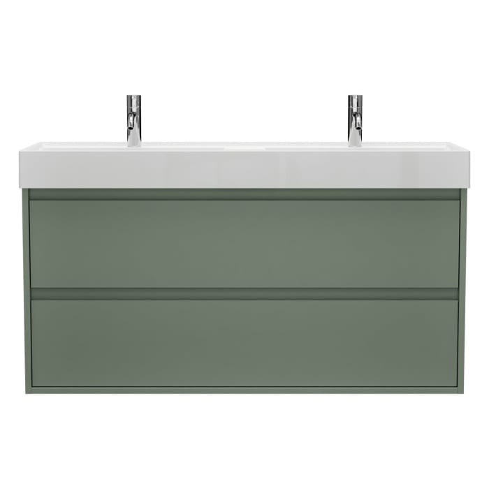 burgbad Devio Mineralguss-Waschtisch mit Unterschrank 120,5 cm, 2 Auszüge