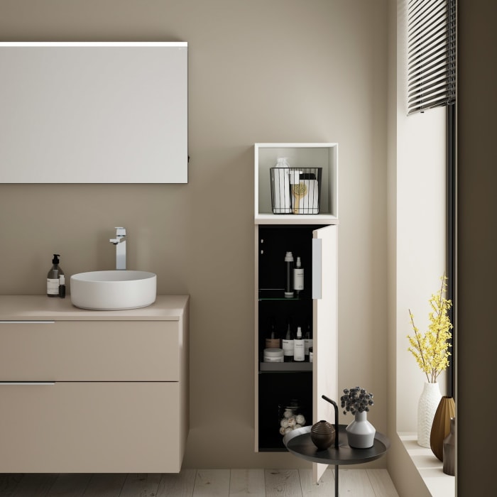 burgbad Eqio Halbhoher Schrank 35 x 32 x 96 cm Rechts, mit Griff G0146