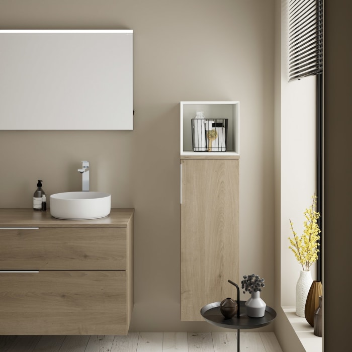 burgbad Eqio Halbhoher Schrank 35 x 32 x 96 cm Rechts, mit Griff G0146