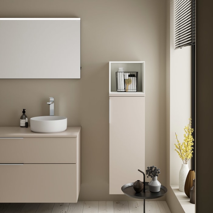 burgbad Eqio Halbhoher Schrank 35 x 32 x 96 cm Rechts, mit Griff G0146