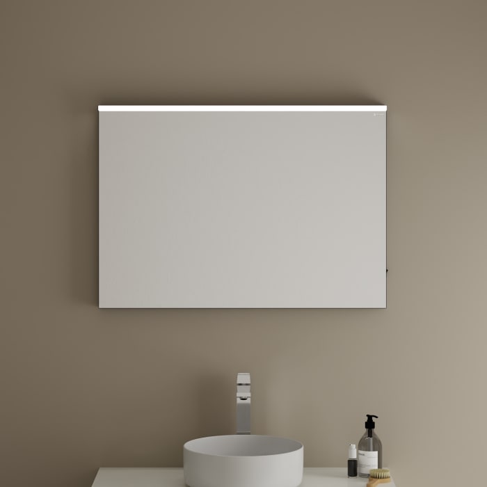 burgbad Eqio Leuchtspiegel mit LED Aufsatzleuchte 90 cm