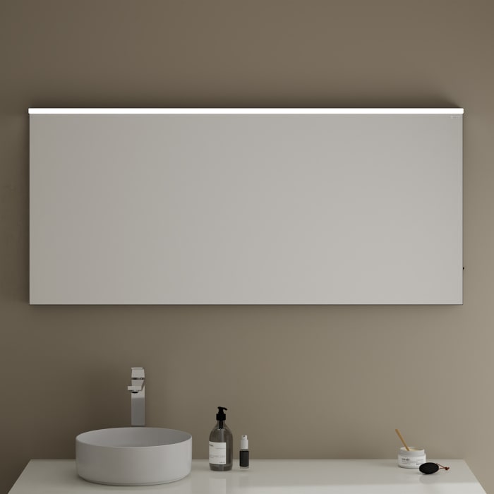 burgbad Eqio Leuchtspiegel mit LED Aufsatzleuchte 140 cm