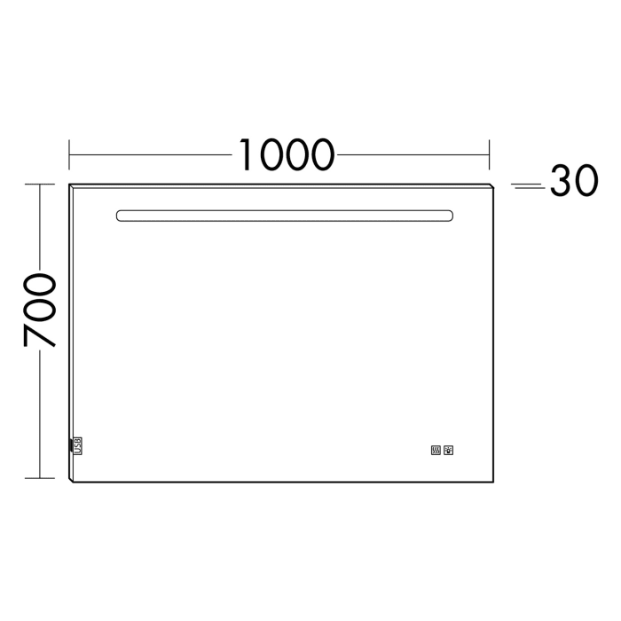 burgbad Eqio Leuchtspiegel mit LED-Beleuchtung horizontal 100 cm