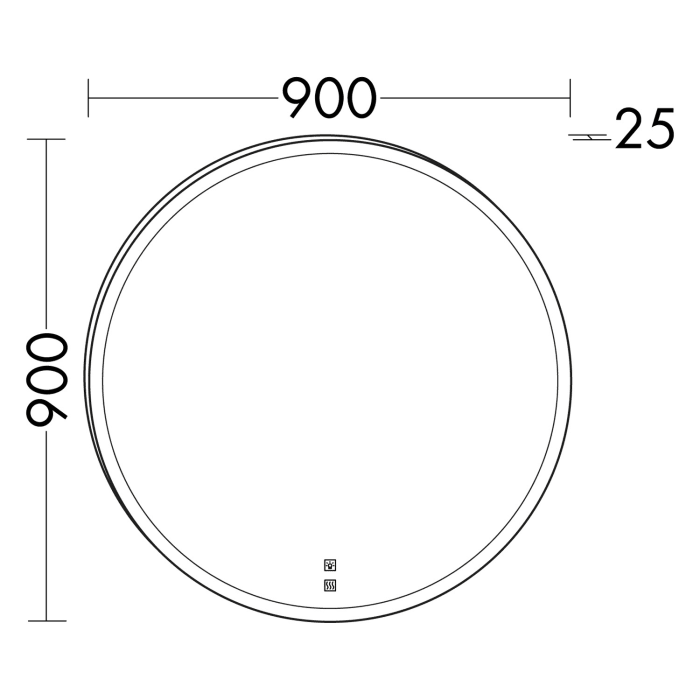 burgbad Eqio Leuchtspiegel rund mit LED-Beleuchtung 90 cm