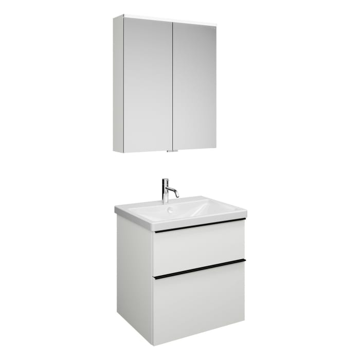 burgbad Eqio Möbelkombination inkl. Keramik-Waschtisch 65 cm, mit Griffleiste G0252