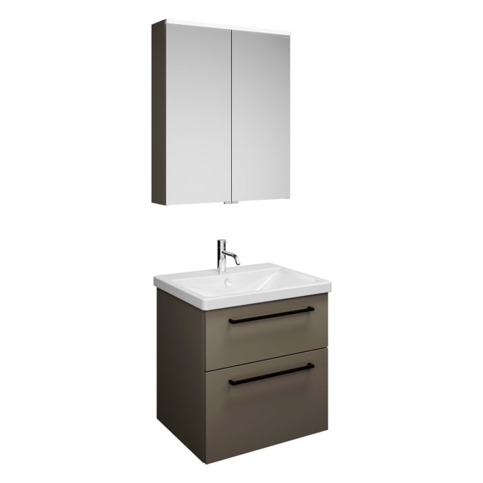 burgbad Eqio Möbelkombination inkl. Keramik-Waschtisch 65 cm, mit Stangengriff G0234