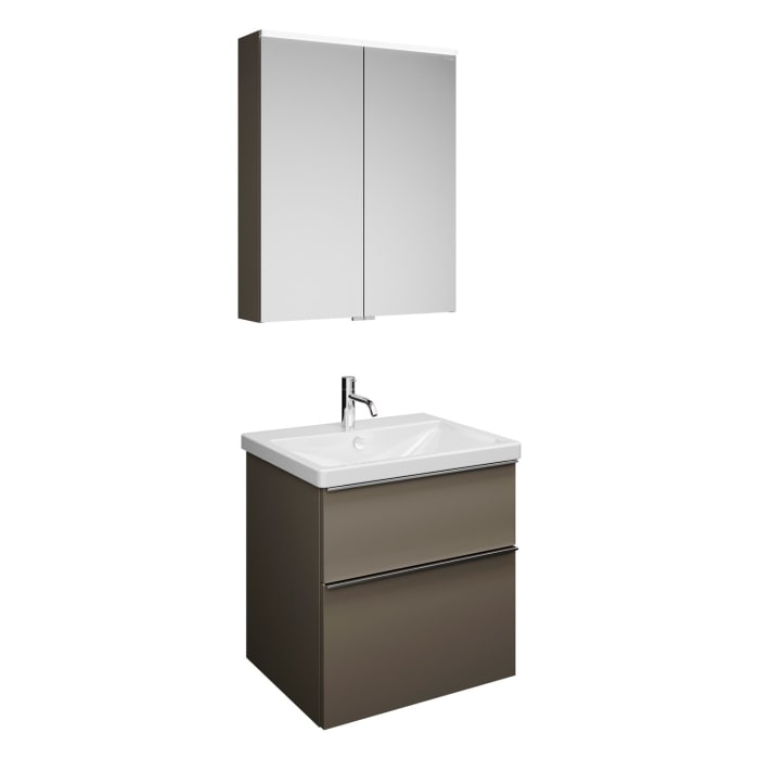 burgbad Eqio Möbelkombination inkl. Keramik-Waschtisch 65 cm, mit Griffleiste G0251