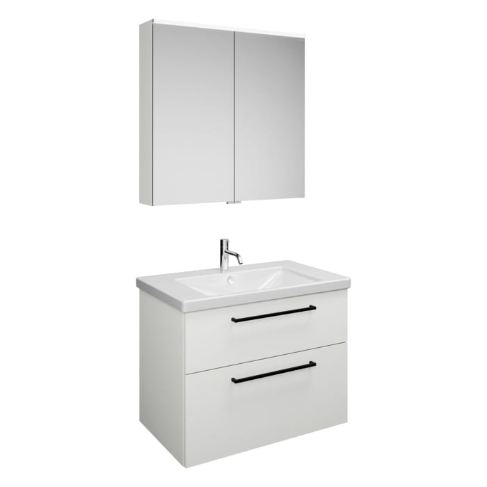 burgbad Eqio Möbelkombination inkl. Keramik-Waschtisch 83 cm, mit Stangengriff G0234