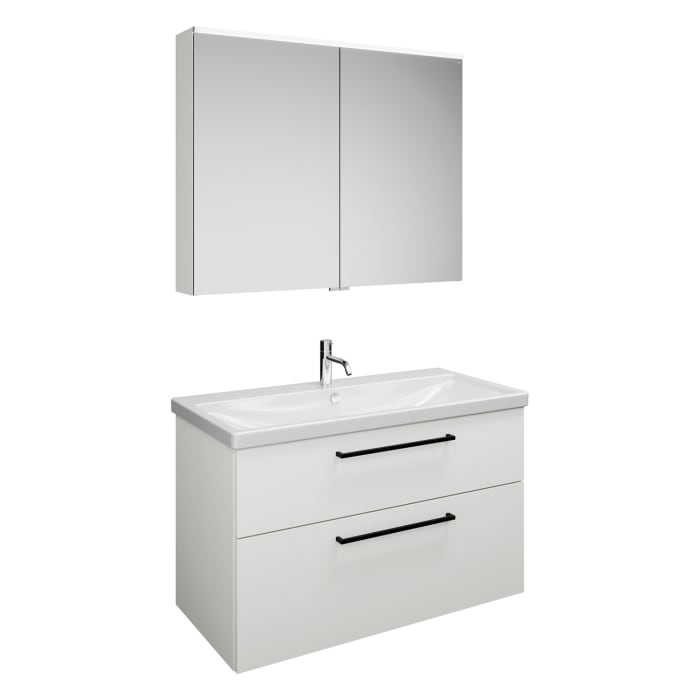 burgbad Eqio Möbelkombination inkl. Keramik-Waschtisch 103 cm, mit Stangengriff G0234