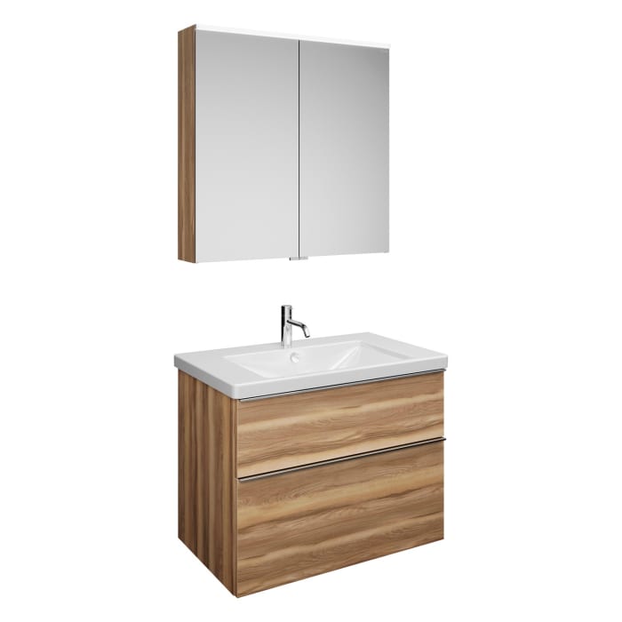 burgbad Eqio Möbelkombination inkl. Keramik-Waschtisch 83 cm, mit Griffleiste G0251