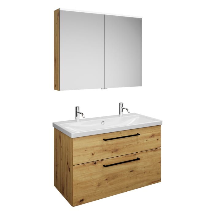 burgbad Eqio Möbelkombination inkl. Keramik-Waschtisch 103 cm, mit Stangengriff G0234