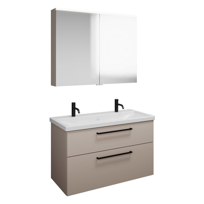 burgbad Eqio Möbelkombination inkl. Keramik-Waschtisch 103 cm, mit Stangengriff G0234