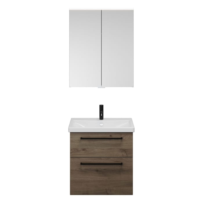 burgbad Eqio Möbelkombination inkl. Keramik-Waschtisch 65 cm, mit Stangengriff G0234