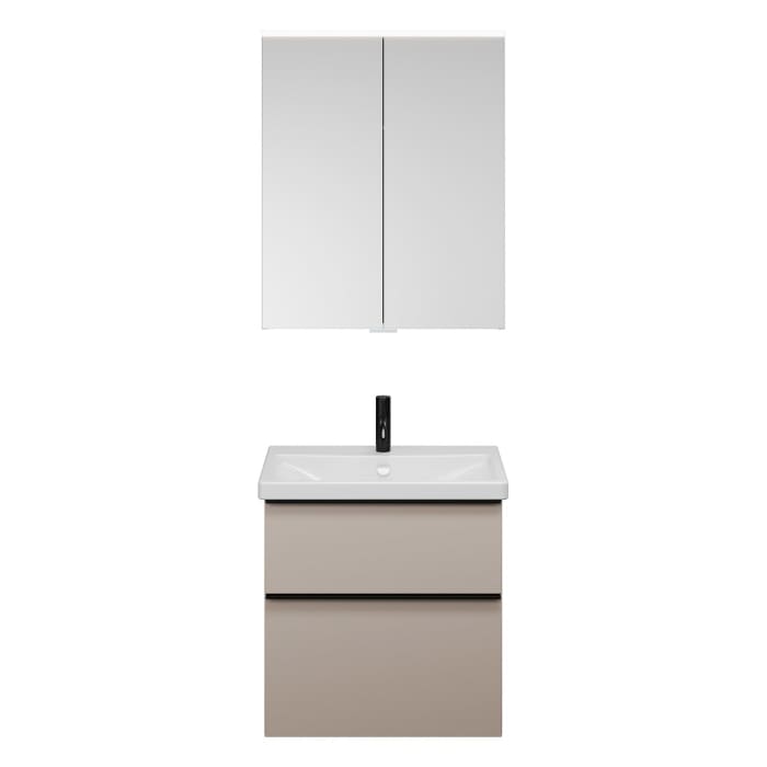 burgbad Eqio Möbelkombination inkl. Keramik-Waschtisch 65 cm, mit Griffleiste G0252