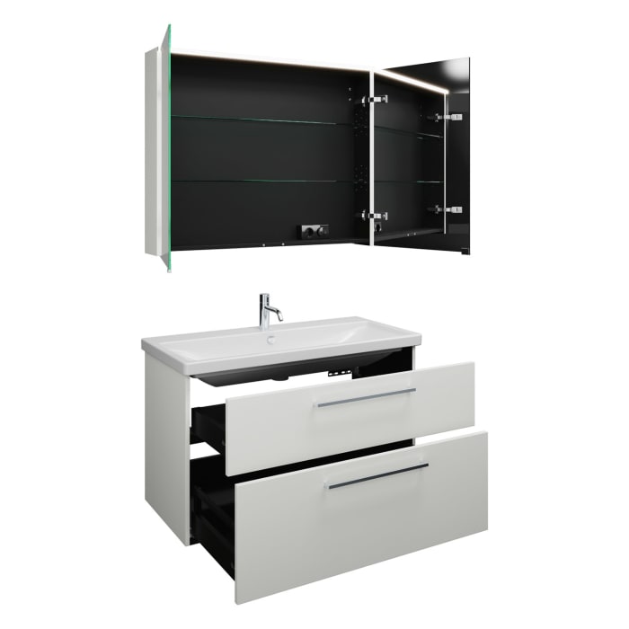 burgbad Eqio Möbelkombination inkl. Keramik-Waschtisch 103 cm, mit Stangengriff P95