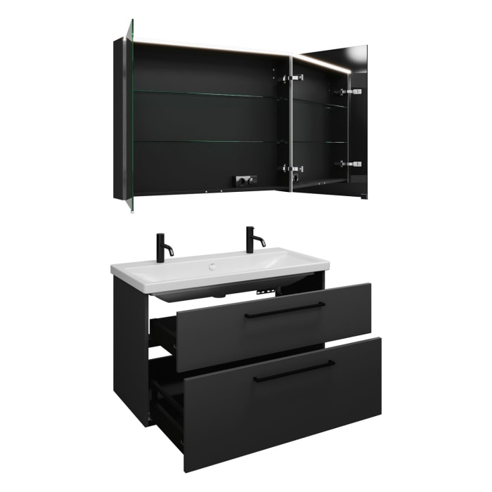 burgbad Eqio Möbelkombination inkl. Keramik-Waschtisch 103 cm, mit Stangengriff G0234