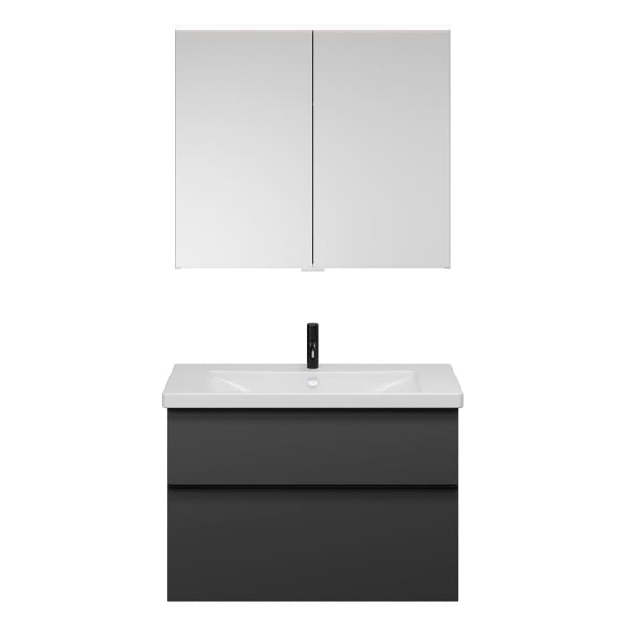 burgbad Eqio Möbelkombination inkl. Keramik-Waschtisch 93 cm, mit Griffleiste G0252