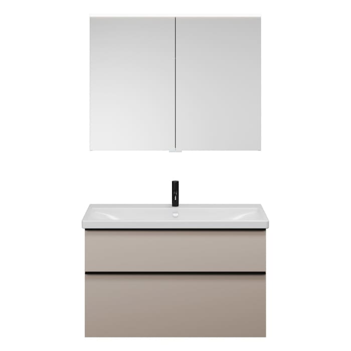 burgbad Eqio Möbelkombination inkl. Keramik-Waschtisch 103 cm, mit Griffleiste G0252