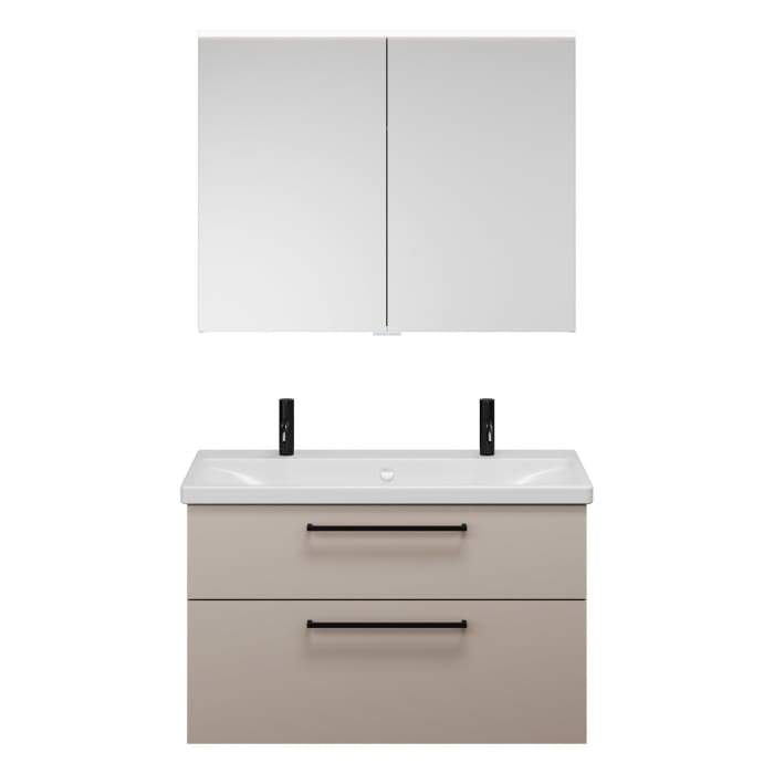 burgbad Eqio Möbelkombination inkl. Keramik-Waschtisch 103 cm, mit Stangengriff G0234