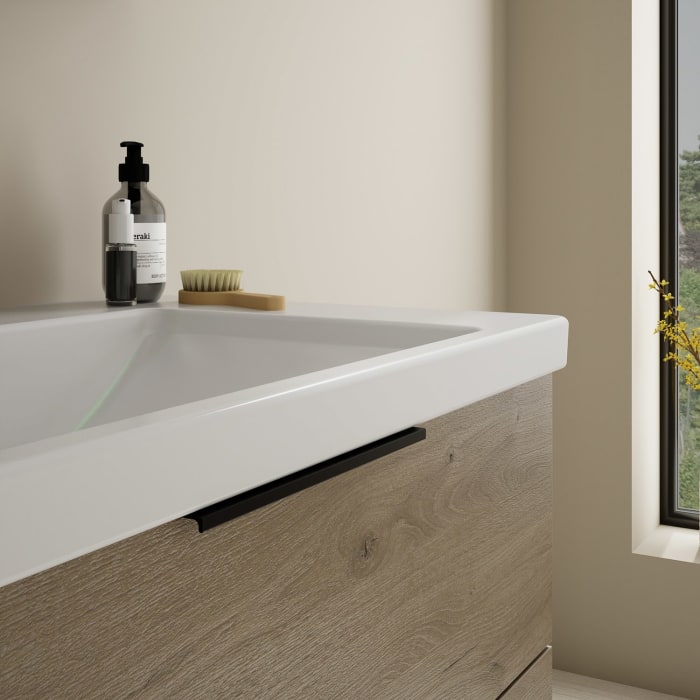 burgbad Eqio Möbelkombination inkl. Keramik-Waschtisch 83 cm, mit Griff G0200