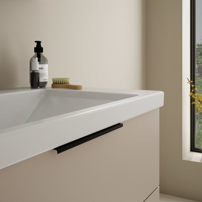 burgbad Eqio Möbelkombination inkl. Keramik-Waschtisch 83 cm, mit Griff G0200