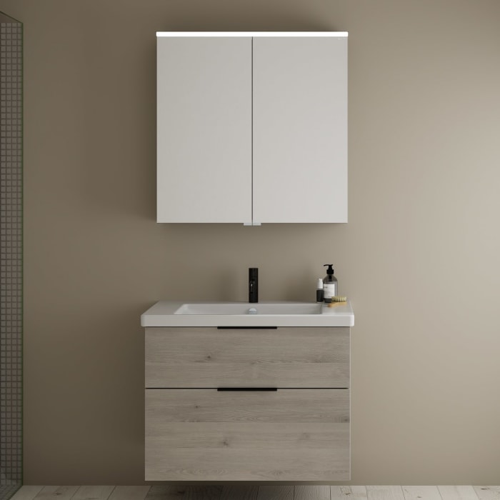 burgbad Eqio Möbelkombination inkl. Keramik-Waschtisch 83 cm, mit Griff G0200